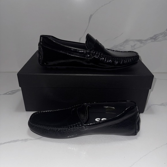 Hugo Boss Noel Mocc Men\'s 8 Loafer Leather Slip On Dress Shoes Moccasins Black main image 5